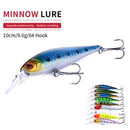 Newup Minnow Fishing Lure 10cm 9.6g 3D Eyes Crankbait Wobblers Artificial Plastic Hard Bait Fishing Tackle