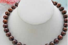 FREE SHIPPING ++ REAL 18" 12-15mm ROUND chocolate freshwater PEARL NECKLACE