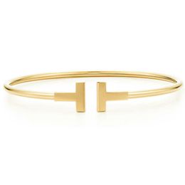 NEW Charm Gift 925 Sterling Silver Golden T Logo TF Attractive Temperament Bracelet World Jewellery