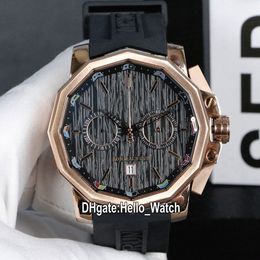 New Admiral's Cup AC-One A116/02597 Date Gray Wood Grain Dial Quartz Chronograph Mens Watch Rose Gold Case Rubber Strap Watches Hello_watch