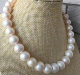 Envío Gratis >>>> noble joyería 12-14mm agua dulce natural collar de perlas blancas