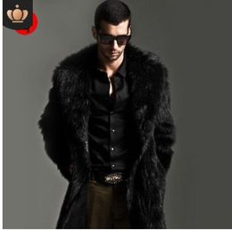-Искусственный мех пальто 2018 зима мужская искусственного меха пальто куртки куртка ветровка два способа носить плюс размер длинные пальто S71
