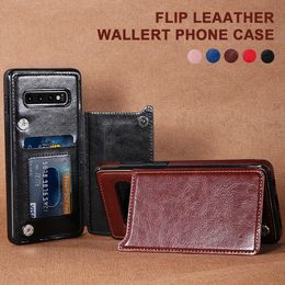 Pour Samsung Note 10 plus de cas magnétique pour Galaxy note10 Wallet Card Leather Case Holder 9 8 S8 S9 S10 Wallet Téléphone Couverture
