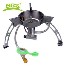 BRS-11 Outdoor Mini Camping Stoves With Ignition Device Portable Picnic Windproof Backpacking Gas Burners Foldable Hiking Cooking Equipment