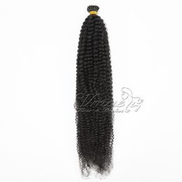 VMAE Cuticle Aligned Indian Raw Virgin Pre Bonded Human Hair Keratin Stick Prebonded 4A Afro Kinky Curly I Tip Extensions