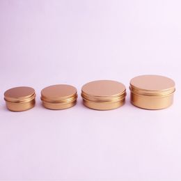 50g 60g 100g Empty Gold Aluminium Container Cosmetics Cream Ointment Solid Perfume Metal Can Jar Tea Pot NO341