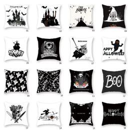 Halloween Pillow Case Sofa Throw Pillows Case Halloween Skull Ghost Cushions Cover Home Scary Ghost Pillowcase