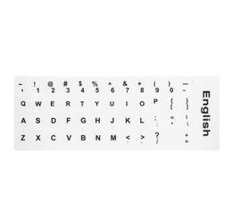 White Russian English Arabic Spanish Thai Italian German French Korean Laptop Keyboard Key Sticker Label 10 13 15 17 inch
