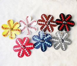 Baseball Flower Hair Clip Leather Mulitcolor Duckbill Clips Ladies Halloween Party Favor White Yellow Red Color Hot Sale 9 9gyE1