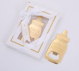 NEW Baby Shower Return Gifts for Guest Supplies Poppin Baby Bottle Shaped Bottle Opener with gift box pack Wedding Favours Party Souvenirs