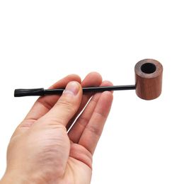 Mini Wood Filter Smoking Pipe Straight Type Flat Mouth Innovative Design Tube Handpipe Portable Easy Carry High Quality Hot Cake