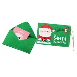 2 Colors Santa Claus Red/Green Christmas Envelope Pendant Tree Accessories Christmas Small Gift Candy Bags Home Party Xmas Decor