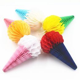 Paper Pull Flag Ball Ice Cream Shape Hanging Party DIY Garlands Colourful Home Wedding Craft Decoration yq00676