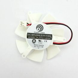 New Original for Power Logic PLD05010S12L DC12V 0.10A 2Lines Diameter 45mm Pitch 39MM white for Graphics Video card cooling fan