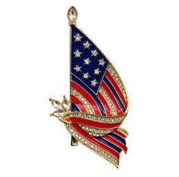 American flag oil drop diamond brooch Chinese flag friendship commemorative flag badge alloy brooch