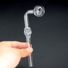 Clear Skull Glass Pipe 5.5 Inch Pyrex Smoking Pipes Colourful Oil Burner Great Tube Nail