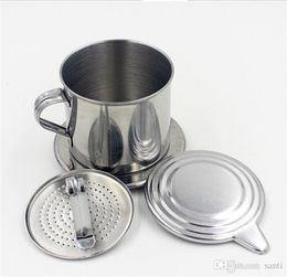 Kitchen Dining Bar Coffee Tea Tools Stainless Steel Vietnamese Drip Coffee Philtre Maker Pot Infuser