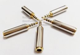 Audio Connectors, Golden Plated 4Poles 2.5mm Male to 3.5mm Female Stereo Headphone Adapter Converter/10pcs