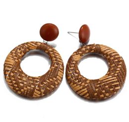 Europe and the United States cross-border new earrings creative fashion retro ethnic style hollow woven circle earrings WY1198