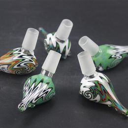 Colorful Pyrex Glass 18MM 14MM Male Bowl Filter Joint Non-slip Handle Smoking Accessories Portable Design For Oil Rigs Bongs Pipe