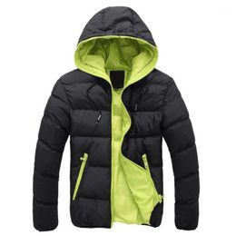 Men's Down & Parkas 2021 Winter Fashion Brand Plus Size Jacket Mens Solid Streetwear Hood Thick Quilted Puffer Bubble Coat Men Clothes1