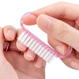 50 Pcs/Lot Acrylic Nail Brush Nail Art Manicure Pedicure Soft Remove Dust Plastic Cleaning Fingernail Brushes File Tools Set