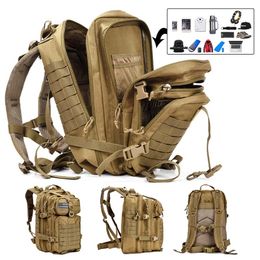 45L 대용량 남자 육군 전술 배낭 군사 폭행 가방 야외 3P EDC 몰리 팩 트레킹 캠핑 사냥 가방