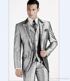 Descuento Trajes Para El Novio Chaleco De Plata 2022 en venta en DHgate.com