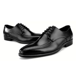 2019 Breathable Black / Brown Oxfords Social Shoes Business Shoes Genuine Leather Wedding Dress Shoes