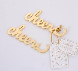 (100Pcs/lot) Simply Elegant Wedding and Party shower gift of Cheers Gold Bottle Opener Favours for Bridal shower and parry Favour SN1026