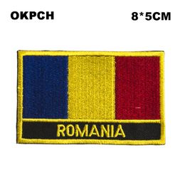 Free Shipping 8*5cm Romania Shape Mexico Flag Embroidery Iron on Patch PT0109-R