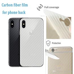 Whosale phone protector soft back side 3D Carbon Fibre Protective Film For iphone 11 xr xs max 7 8 plus S22 S10 NOTE 20