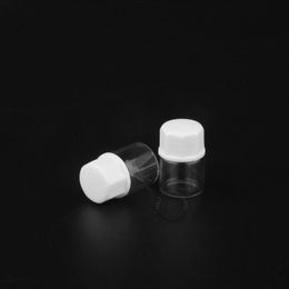 New Arrival 1ml Clear Glass Bottle With White Lid 1cc Perfume Display Vials Sample Glassware Packaging 100pcs/lot Free Shipping