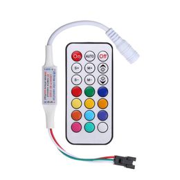 LED RGB Controller DC5V-24V 12A 21key mini RF Wireless Remote Dimmer For ws2812 RGB Flexible Strip Light