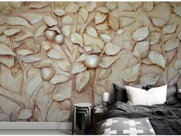 Custom 3d stereoscopic wallpaper 3D stereo relief tree wallpapers background wall painting