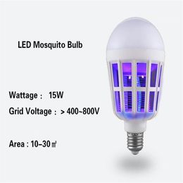 Mosquito Killer Lamp LED 15W Electronic Anti insect Bug Fly Zapper for Home Indoor Outdoor Eco safe Clean Light Bulb