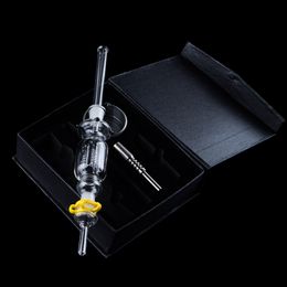 plate kits Canada - Wholesale NC Deluxe Kit 8 Arms comb Perc Glass Filter Pipe With Gr2 Titanium Tip Dabber Dish Dab Straw Mini Portable Glass Bong