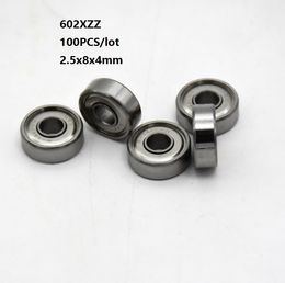 100pcs/lot 602XZZ 602XZ 602ZZ 2.5x8x4mm gliding bearing Deep Groove Ball bearing Miniature Mini for 3D printer parts 2.5*8*4mm