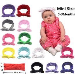 Newborn Baby Girls Boys Mini Headband Elastic Candy Solid Color Headdress Kid Hair Band Bowknot Headwear Bebe Hair Accessory0-3M