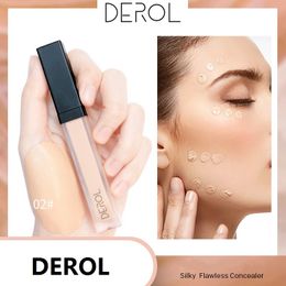 DEROL Liquid Concealer Foundation Cream Smooth Makeup Face Eyes Moisturising Cosmetic Long Lasting Scars Acne Cover