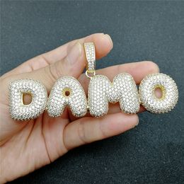A-Z Bling Iced Out CZ Letter Custom Name Pendant Necklace for Women Men Hip Hop Jewelry Necklace