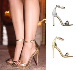 Plus Size 34-43 Women Satin 11cm High Heels Fetish Silk Sandals Gladiator Summer Shoes Lady Gold Platform Pumps