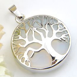 Luckyshine Tree of Life Pendant Vintage Gorgeous Round White Moonstone Gems Silver For Women Jewellery Australia USA Pendant