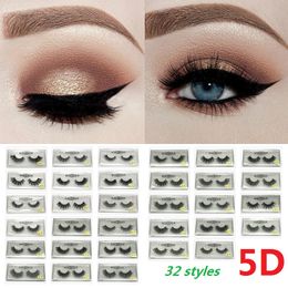 1 Pair 5D Mink Lashes Strips Thick Faux Mink Lashes Handmade Wispy Long Eyelash Extension Make Up Tools