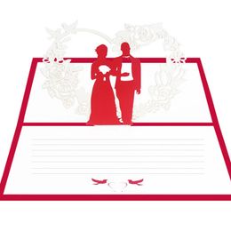 Laser Cut Couple Wedding Invitation Blessing Card Marriage Annivery Valentine's Day Greeting Cards Festive Party Supplies