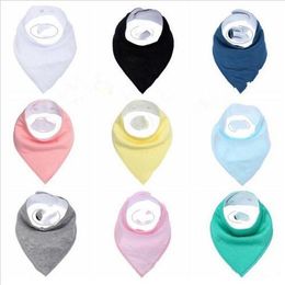 Baby Bibs Infant Solid Colour Burp Cloths INS Fashion Bandana Waterproof Pure Cotton Saliva Bibs Kids Pinafore Dribble Triangle Bibs EZYQ257