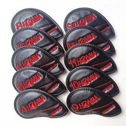 Sell 10Pcsset Honma BERES Black Golf Clubs Iron Headcover Set Good Quality Flannel Golf Head Cover Golf Protection1123363 877