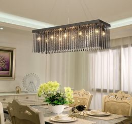 hot selling black crystal chandelier L100*W30cm lustre LED dinning room living room lights MYY