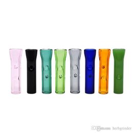 Newest Colorful Glass Drip Tip Hookah Shisha Nozzle Smoking Pipe Mounthpiece Flat Shape Innovative Design Easy Clean DHL Free