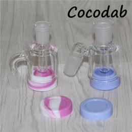 14mm 18mm Male Smoking Glass Ash Catcher with 7ml silicone containers bong oil dab rigs for smoke pipes